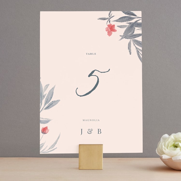 "Orient Garden" - Table Numbers in Saffron by Vera Lim - Front