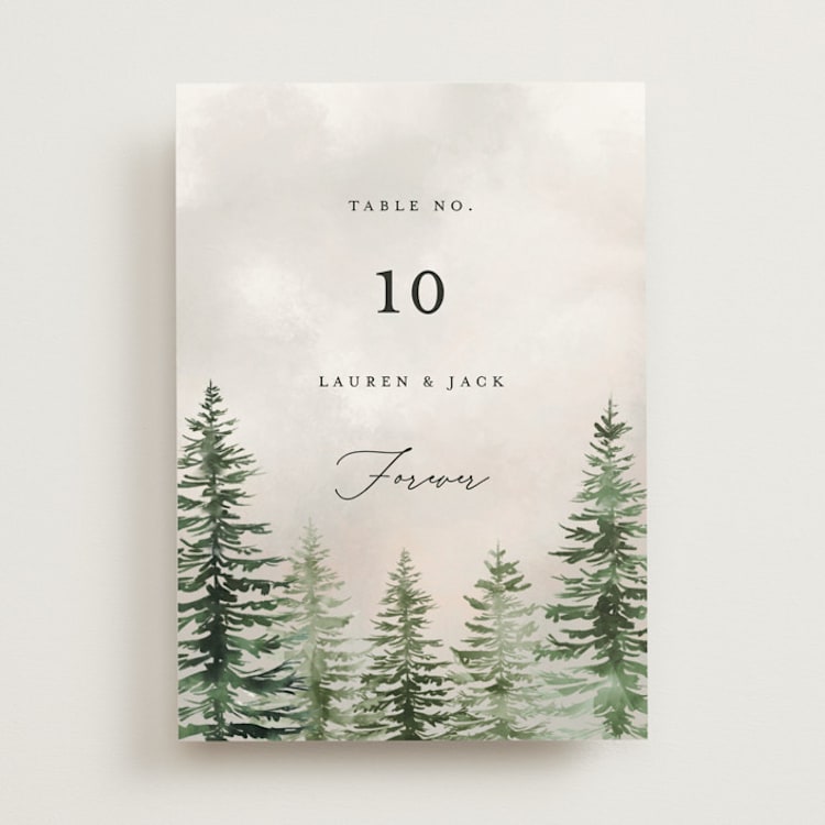 "montagna" - Table Numbers in Forest by Petra Kern - Front