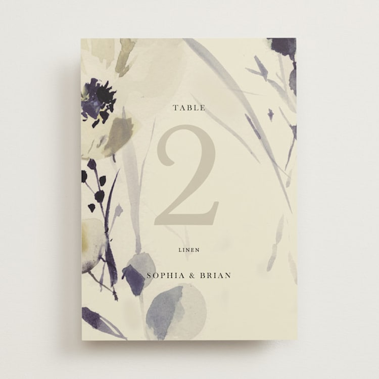 "Linen and Cloth" - Table Numbers in Almond by Peony Rose Design - Front