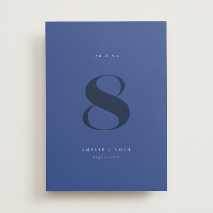 "Centro" - Table Numbers in Marseille Bleu by Up Up Creative - Front