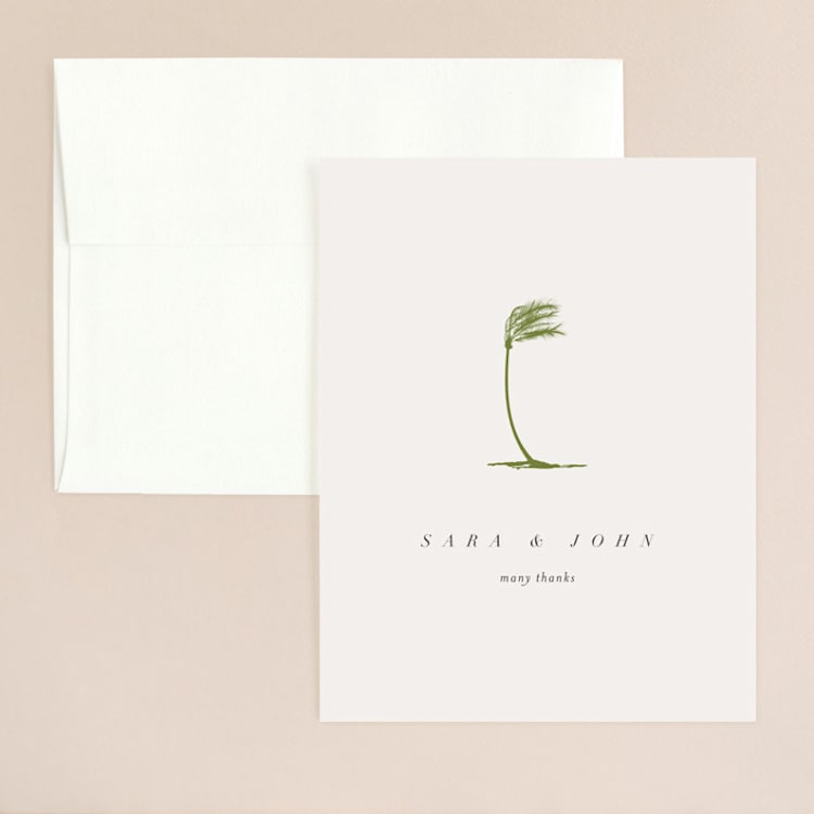 "Palmetto" - Flat Wedding Thank You Cards in Palmetto by kelli hall - Front