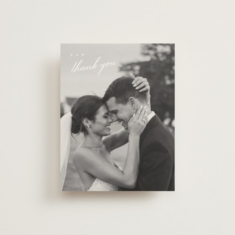 "Aspen Knoll" - Flat Wedding Thank You Cards in Cotton by Amy Kross - Front