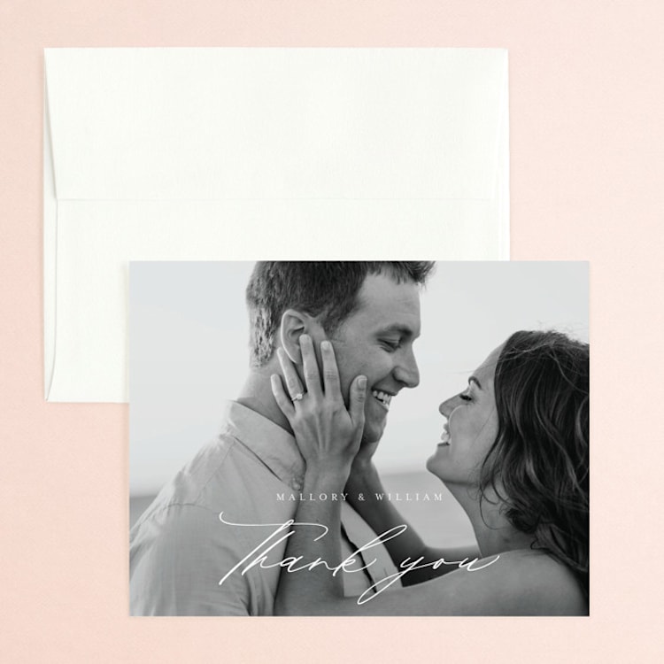 "Cielo" - Flat Wedding Thank You Cards in Ecru by Anna Elder - Front