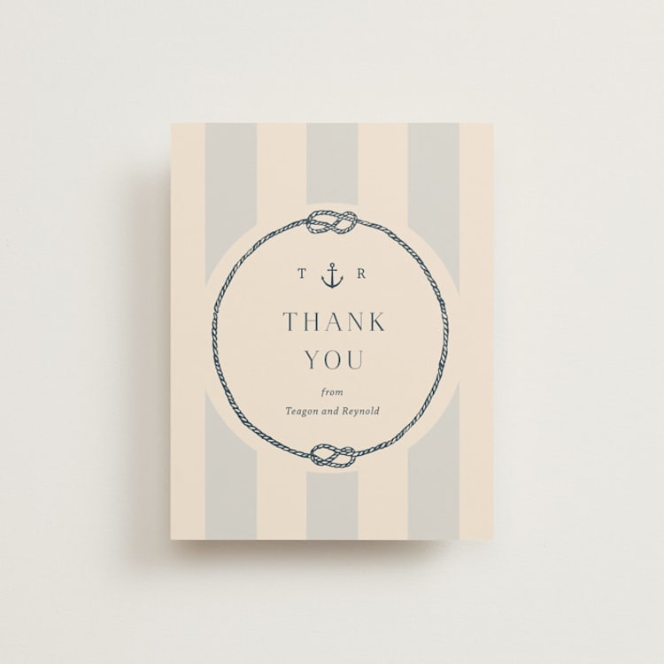 "nautical nuptials" - Flat Wedding Thank You Cards in Sea Breeze by Rebecca Durflinger - Front