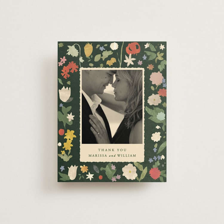 "all the flowers of the world" - Flat Wedding Thank You Cards in Garden by Sumak Studio - Front