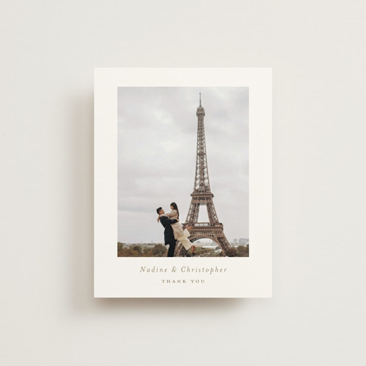 "spiku" - Flat Wedding Thank You Cards in Pearl by chocomocacino - Front