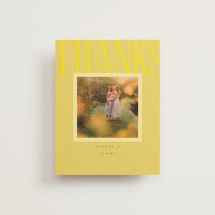 "Bloom" - Flat Wedding Thank You Cards in Island Citrus by Morgan Kendall - Front