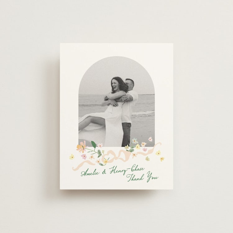 "spring draped garland" - Flat Wedding Thank You Cards in Spring by Phrosné Barwood - Front
