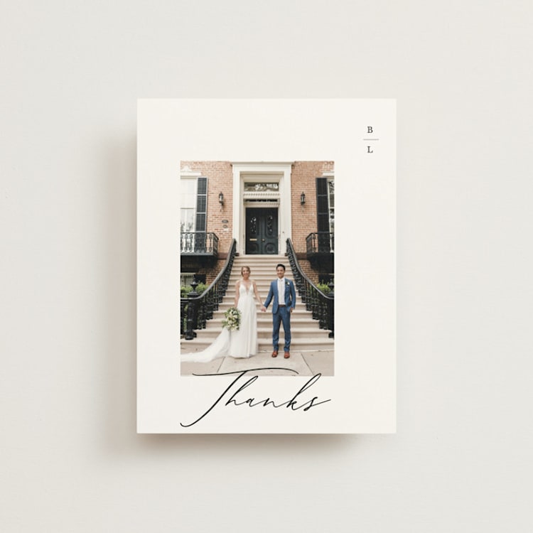 "Paire" - Flat Wedding Thank You Cards in Tuxedo by Kate Ahn - Front