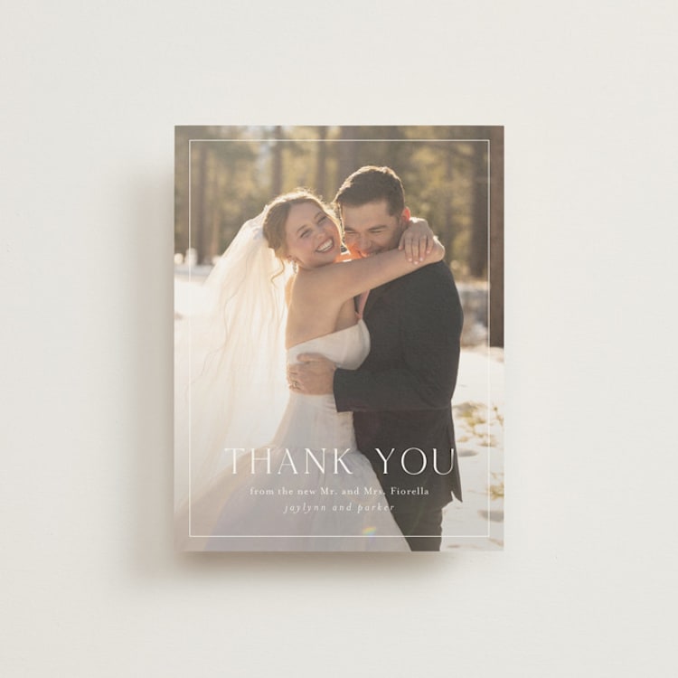 "Warm affection" - Flat Wedding Thank You Cards in Cotton by Stacey Meacham - Front