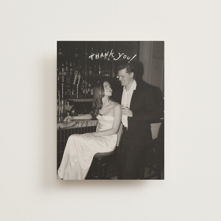 "Lovers" - Flat Wedding Thank You Cards in Ivory by Stephanie Heinrich Godbout - Front