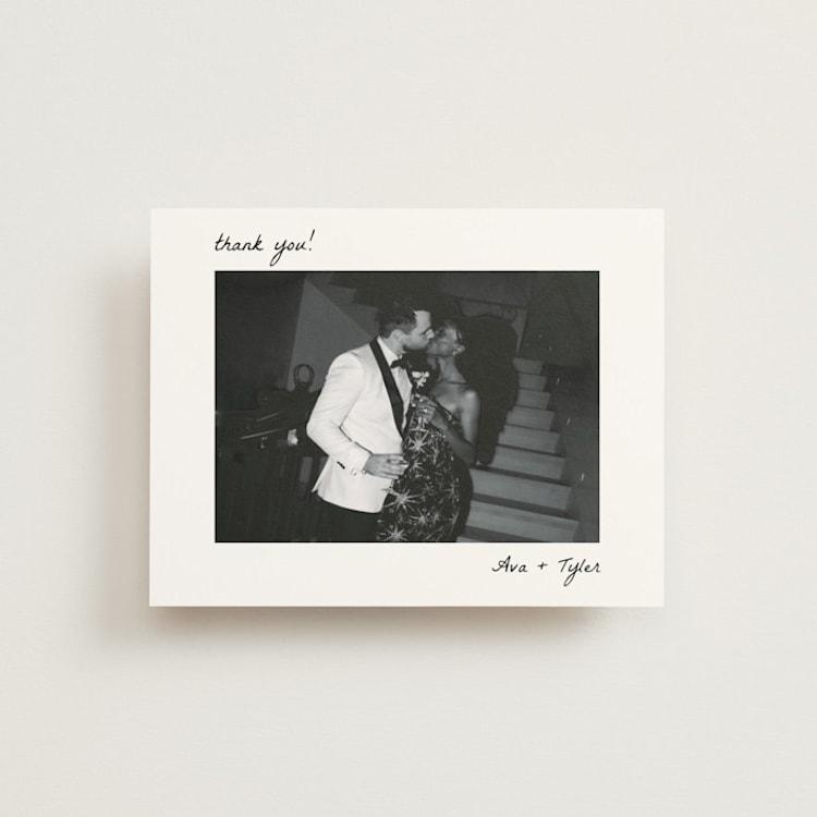 "Polaroid" - Flat Wedding Thank You Cards in Snow by Brittney Jensen - Front