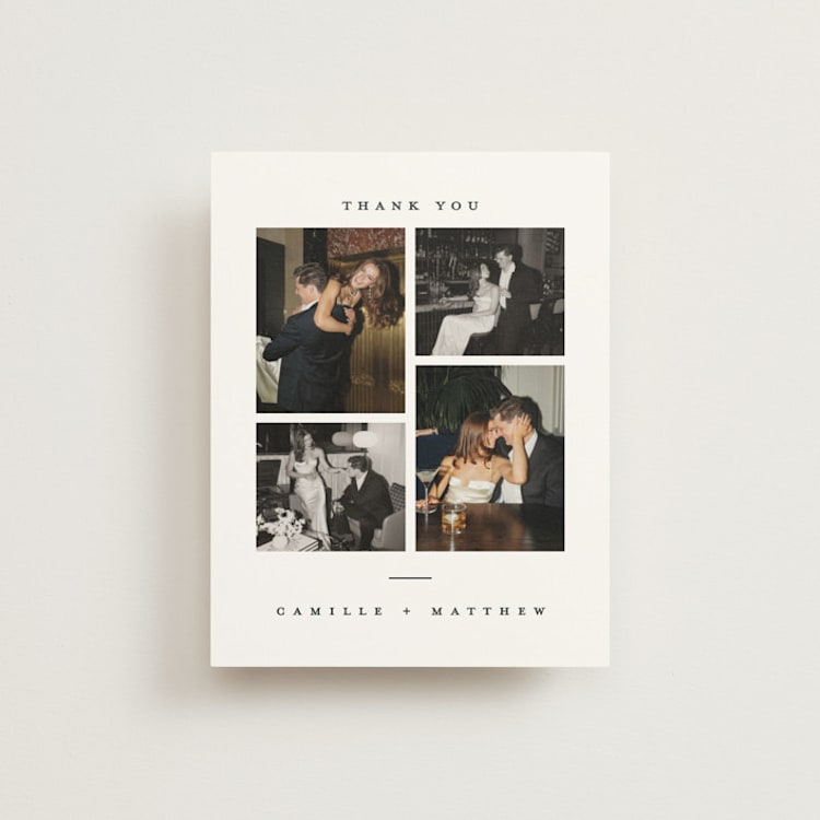 "Boucle" - Flat Wedding Thank You Cards in Ink by Kristie Kern - Front