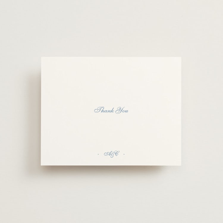 "Villa" - Flat Wedding Thank You Cards in Provincial Blue by Blustery August - Front
