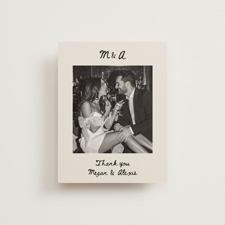 "simple monogram" - Flat Wedding Thank You Cards in Lace by Cass Loh - Front