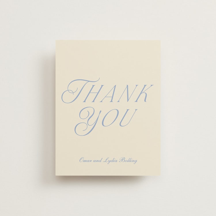 "Luxe" - Flat Wedding Thank You Cards in Ocean by Baumbirdy - Front