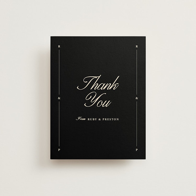 "Elegant and Formal" - Flat Wedding Thank You Cards in Sunshine by Jen Ramsey - Front