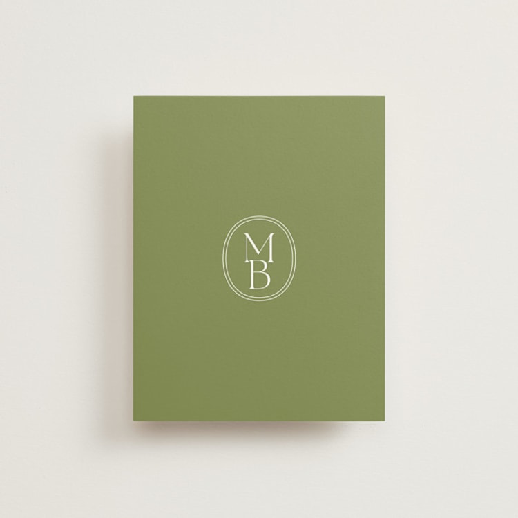 "Perriand" - Flat Wedding Thank You Cards in Moss by Megan Davis - Front