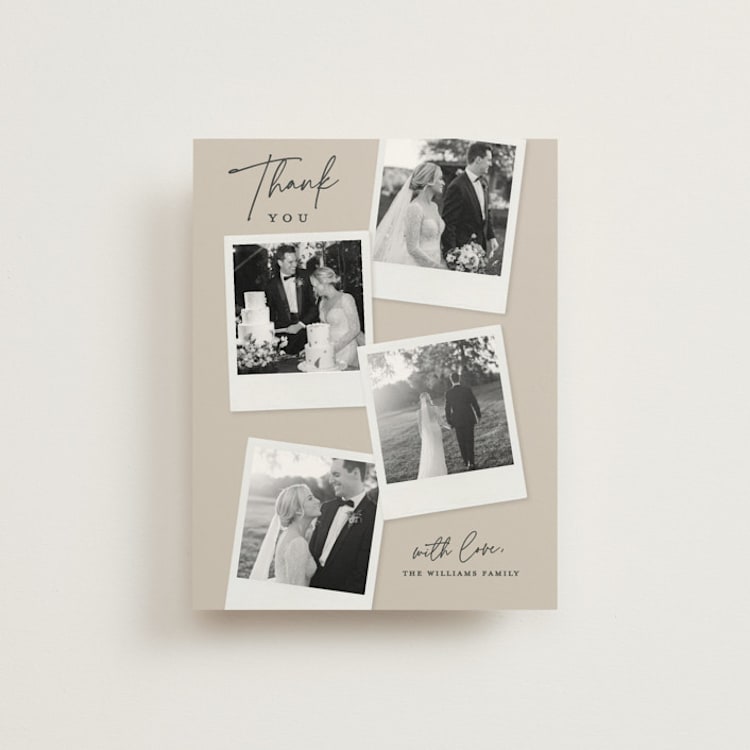 "Instant Elegance" - Flat Wedding Thank You Cards in Dune by Kerry Doyle - Front