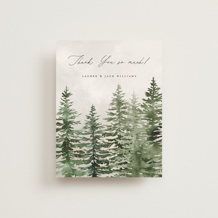 "montagna" - Flat Wedding Thank You Cards in Forest by Petra Kern - Front