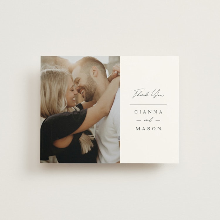 "Sector" - Flat Wedding Thank You Cards in Snow by Kaydi Bishop - Front