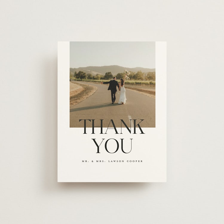 "Photographie" - Flat Wedding Thank You Cards in Noir by Christie Garcia - Front