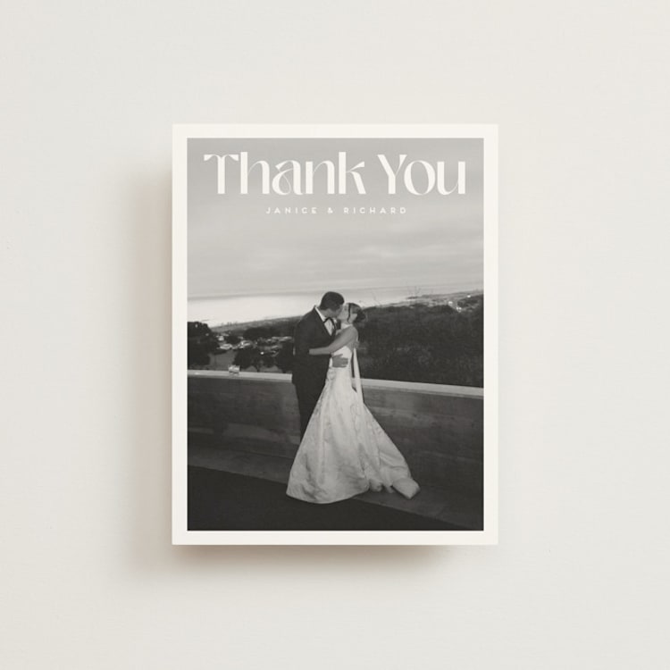 "News!" - Flat Wedding Thank You Cards in Blackberry by Claudia Orengo - Front