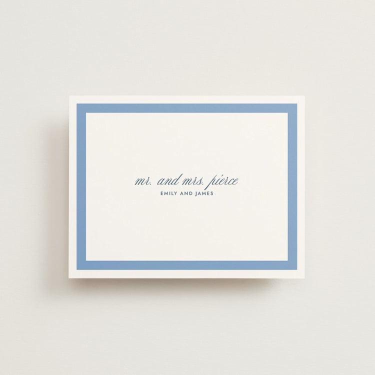 "Montauk" - Flat Wedding Thank You Cards in Blue Bell by Megan Davis - Front