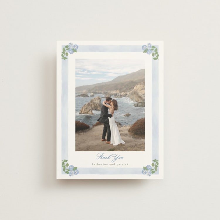 "Pillowy border" - Flat Wedding Thank You Cards in Ocean by Creo Study - Front