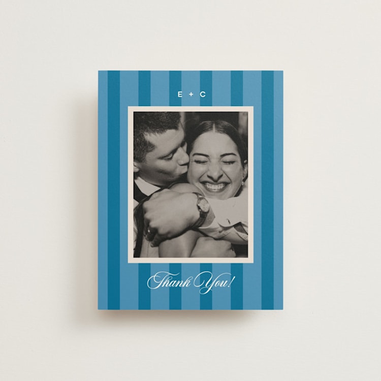 "The Emma" - Flat Wedding Thank You Cards in Cerulean by Kristie Kern - Front