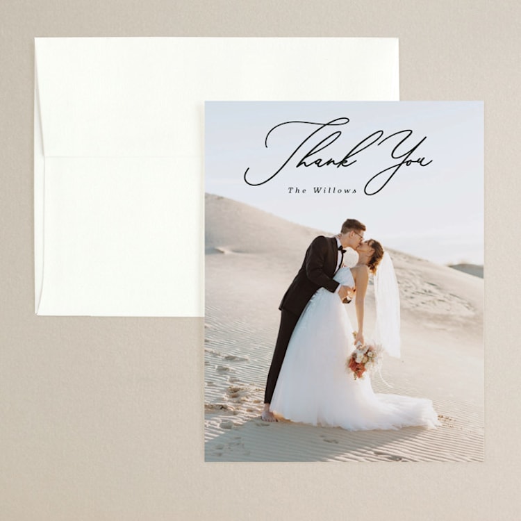 "Ocean Vibes" - Flat Wedding Thank You Cards in Sky by Marina Onoprienko - Front