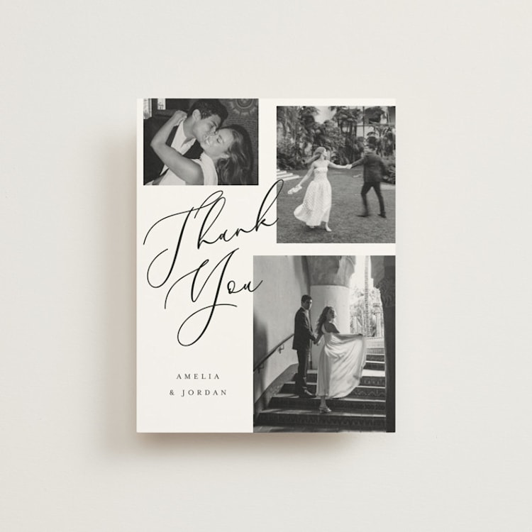 "Whimsy" - Flat Wedding Thank You Cards in Snow by AK Graphics - Front