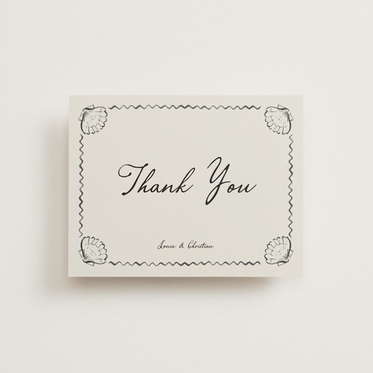 "Puglia" - Flat Wedding Thank You Cards in Rock by Pati Cascino - Front