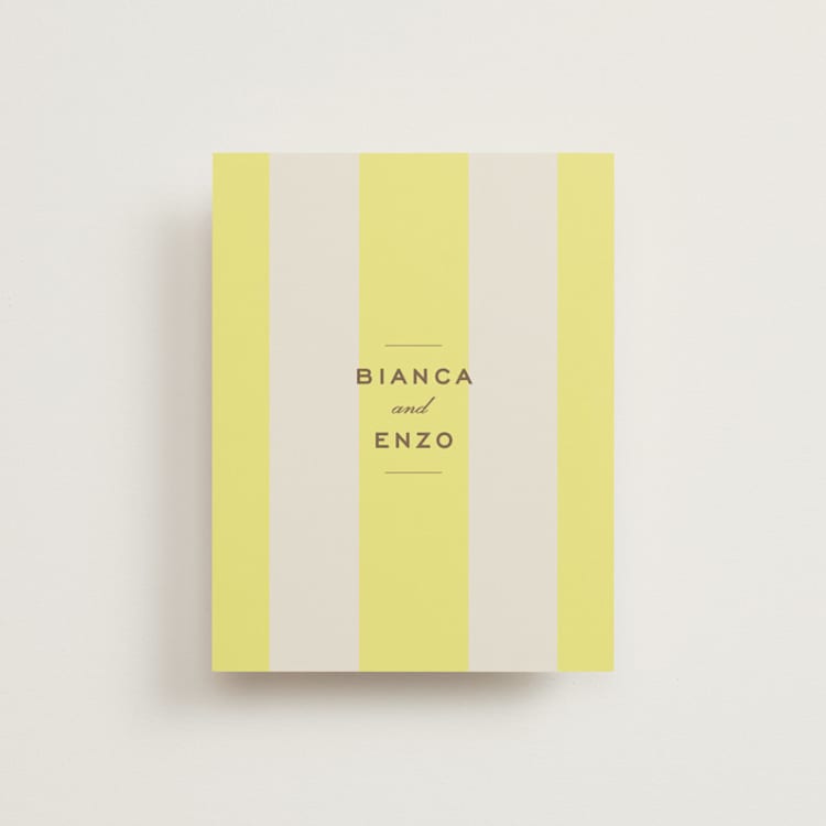 "Campania" - Flat Wedding Thank You Cards in Limone by Megan Davis - Front