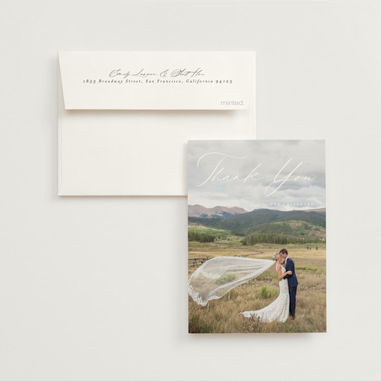 "modern vintage" - Flat Wedding Thank You Cards in Opal by Emily Betts - Front