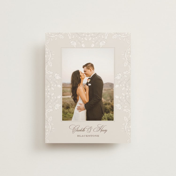 "vintage flourishes" - Flat Wedding Thank You Cards in Natural by BR Designs - Front