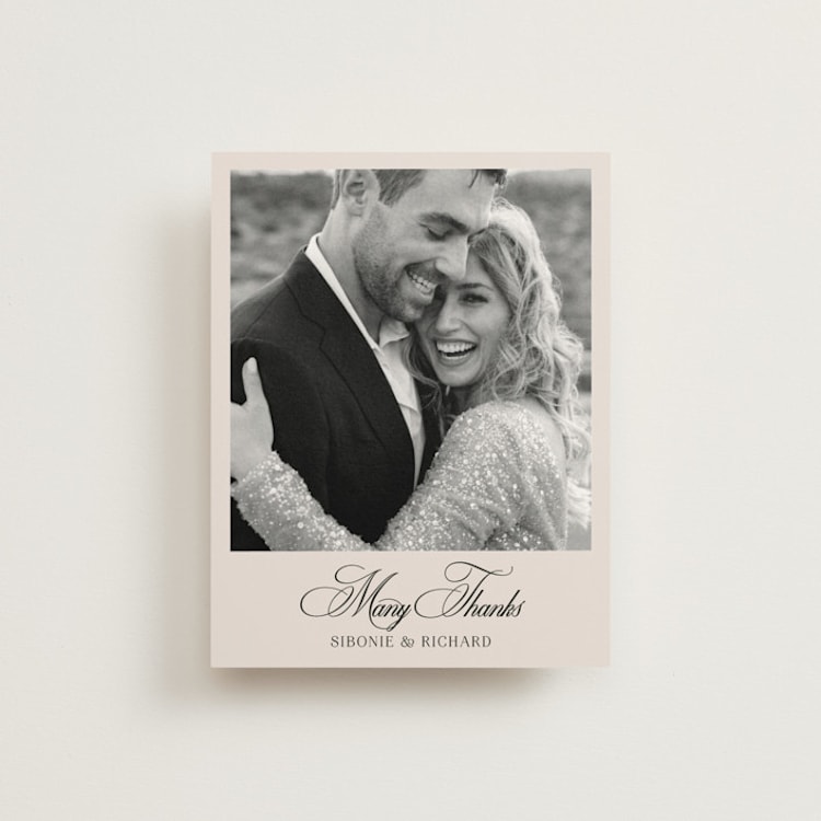 "Sibonie" - Flat Wedding Thank You Cards in Ivory by Melanie Kosuge - Front