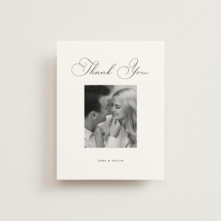 "Limelight" - Flat Wedding Thank You Cards in Linen by Olivia Kanaley Inman - Front