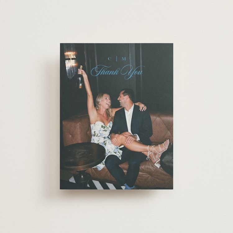 "Gwenyth" - Flat Wedding Thank You Cards in Neptune by Kristie Kern - Front