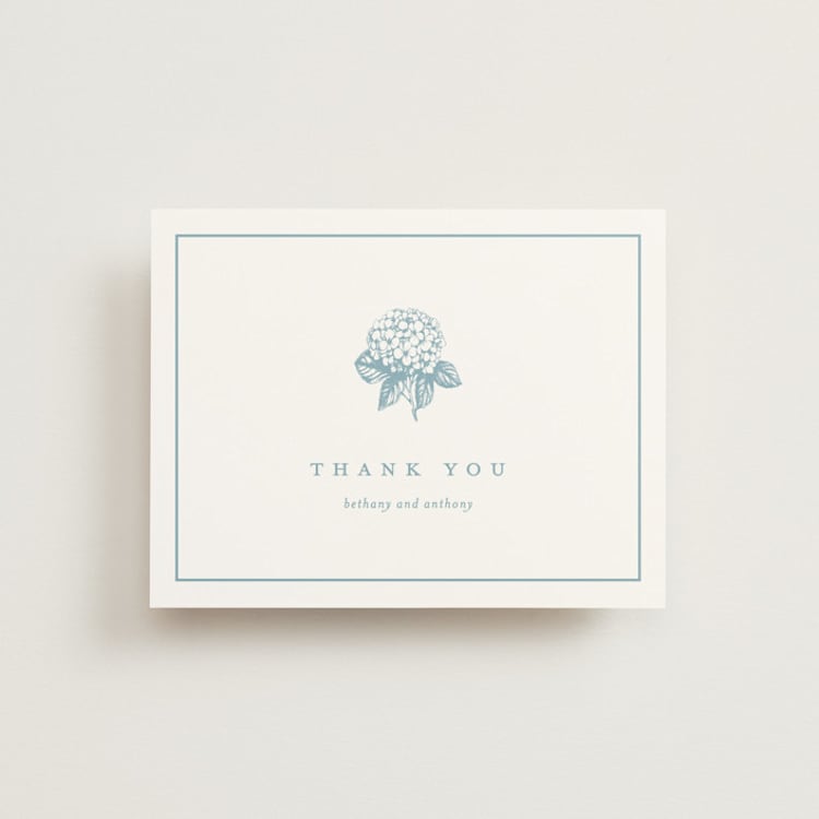 "Hydrangea Bloom" - Flat Wedding Thank You Cards in Seaside by Stacey Meacham - Front