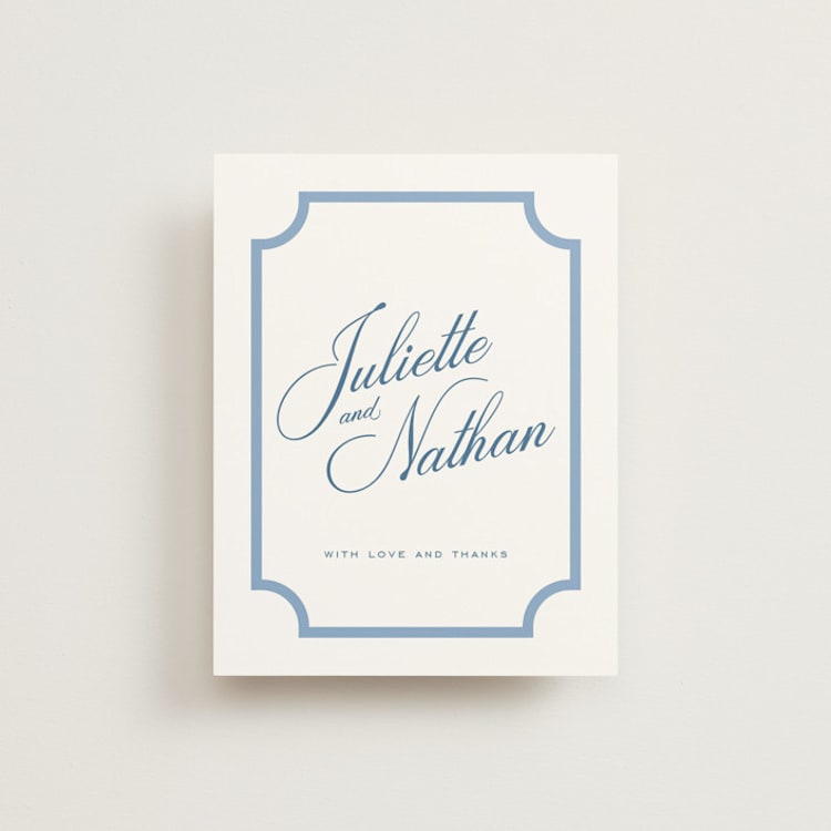 "Marenza" - Flat Wedding Thank You Cards in Bluebell by Jessica Williams - Front