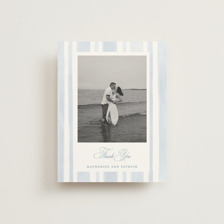 "Coastal crest" - Flat Wedding Thank You Cards in Ocean by Creo Study - Front