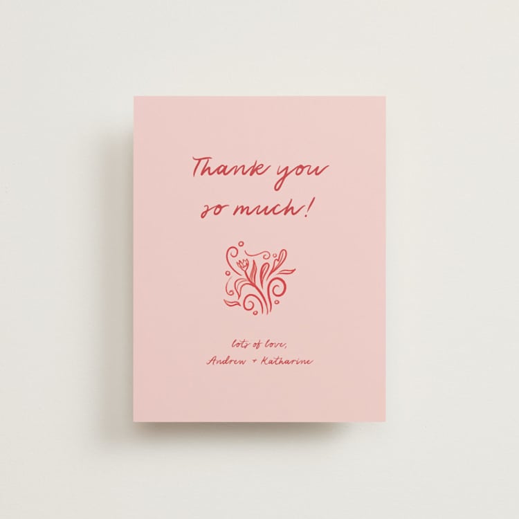 "Love in Bloom" - Flat Wedding Thank You Cards in Brick by Julia Liverton - Front