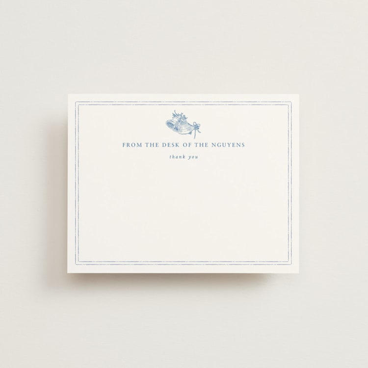 "Amalfi Blue" - Flat Wedding Thank You Cards in Blue Mist by Design Lotus - Front