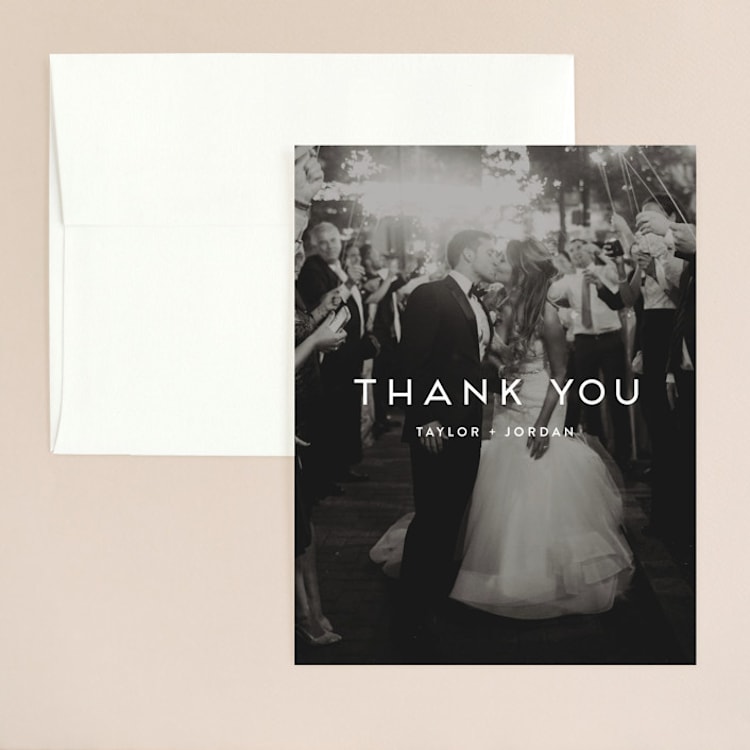 "Modern Stamp" - Flat Wedding Thank You Cards in Kraft by seulghi - Front