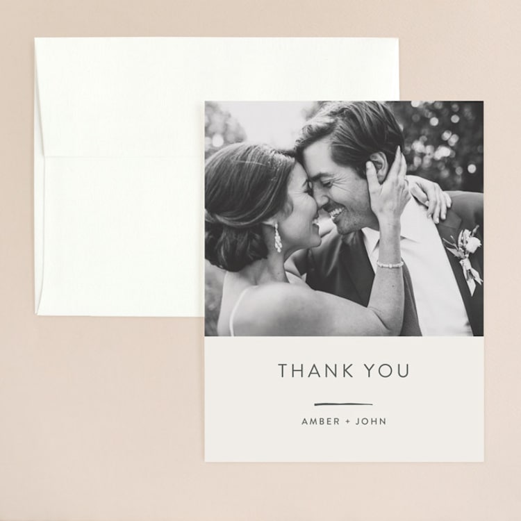 "Pattern Play" - Flat Wedding Thank You Cards in Pebble by Anelle Mostert - Front