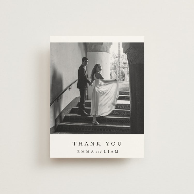 "A Thousand Years" - Flat Wedding Thank You Cards in Classic White by Design Lotus - Front