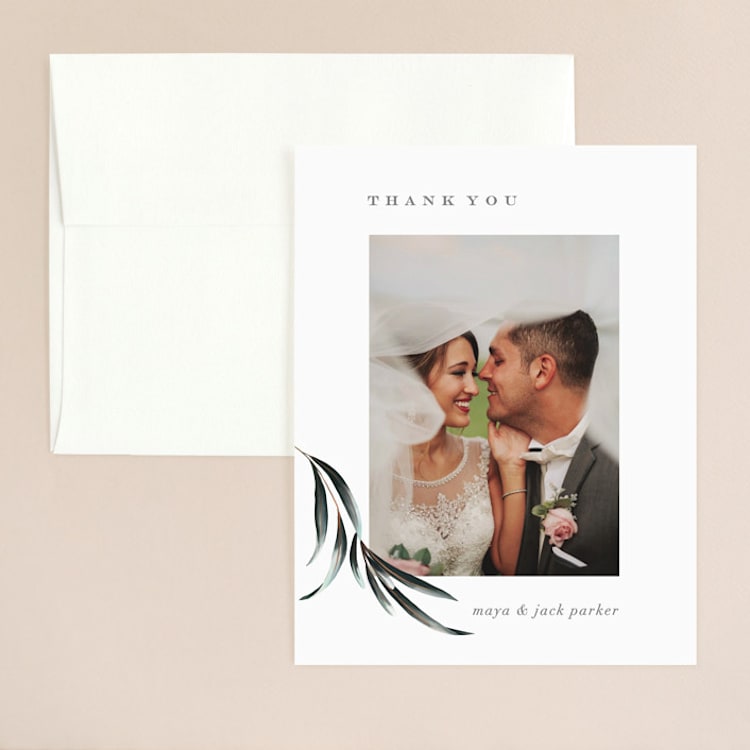 "Maya Rustica" - Flat Wedding Thank You Cards in Rose by Petra Kern - Front