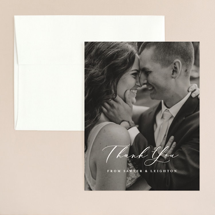 "Eternal" - Flat Wedding Thank You Cards in Ecru by Carly Reed Walker - Front