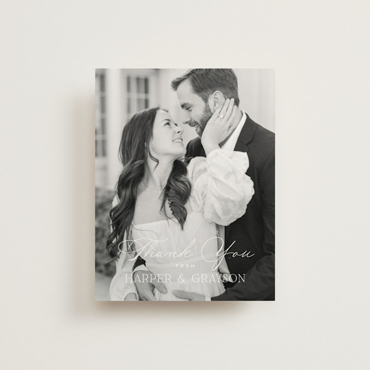 "Tendu" - Flat Wedding Thank You Cards in Cloud by Carly Reed Walker - Front